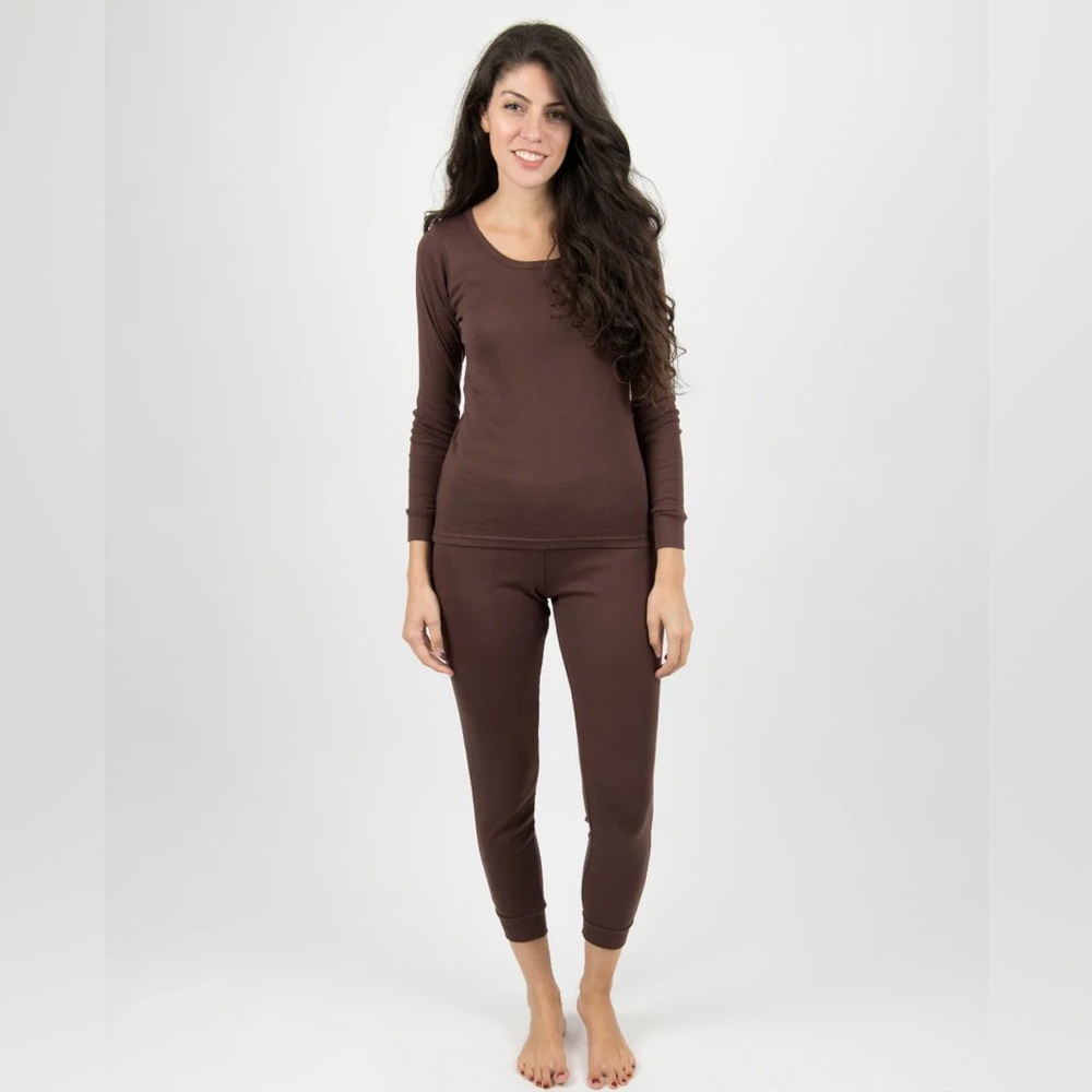 Leveret | Solid Brown Pajamas | L